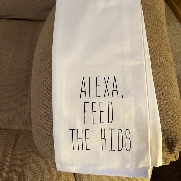 kitchen towels. (2). All cotton. ALEXA, DO THE DISHES and ALEXA, FEED THE KIDS - Picture 2 of 2